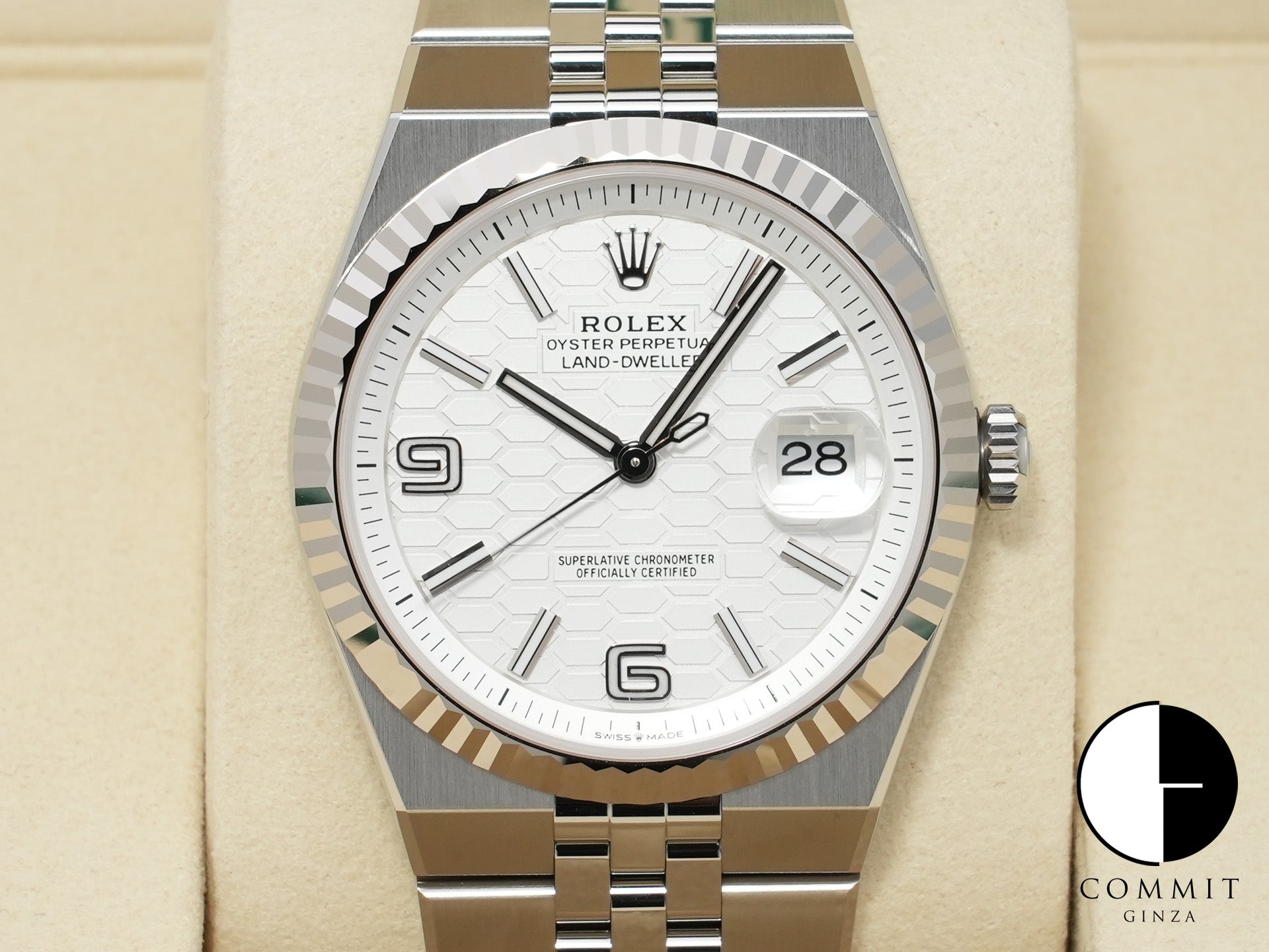 ロレックス ランドドゥエラー Ref.127334 ステンレススチール/ホワイトゴールド ホワイト文字盤 ジュビリーブレスレット 未使用 rg7yrkme