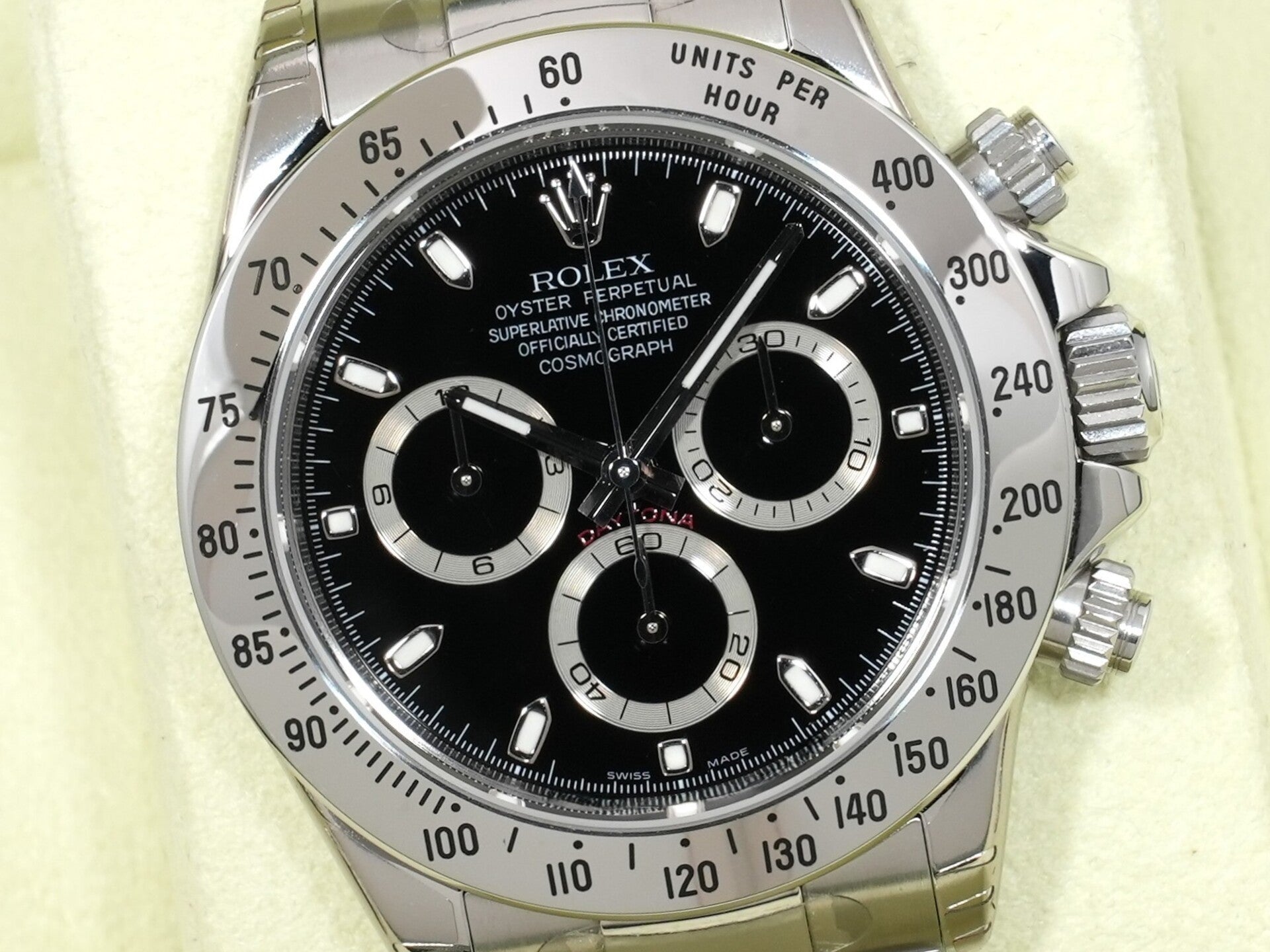 Rolex Daytona Ref. 116520 Stainless Steel Black Dial New Old Stock cah5ktcf
