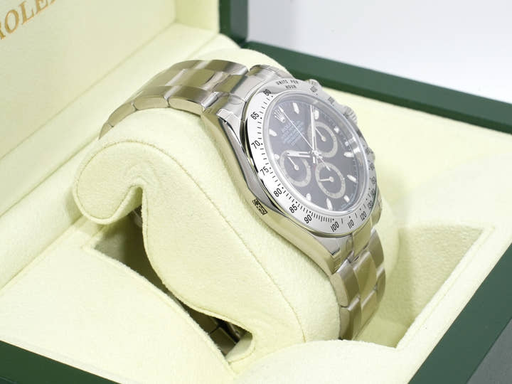 Rolex Daytona Ref. 116520 Stainless Steel Black Dial New Old Stock cah5ktcf