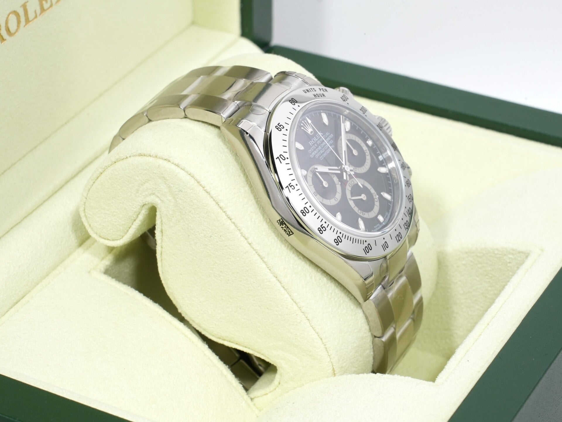 Rolex Daytona Ref. 116520 Stainless Steel Black Dial New Old Stock cah5ktcf