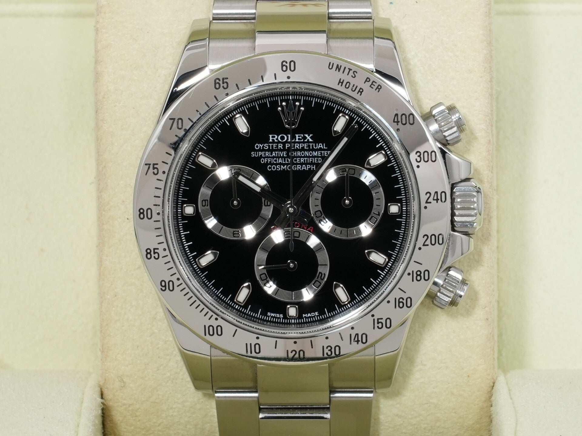 Rolex Daytona Ref. 116520 Stainless Steel Black Dial Excellent Condition c7h4dzqu
