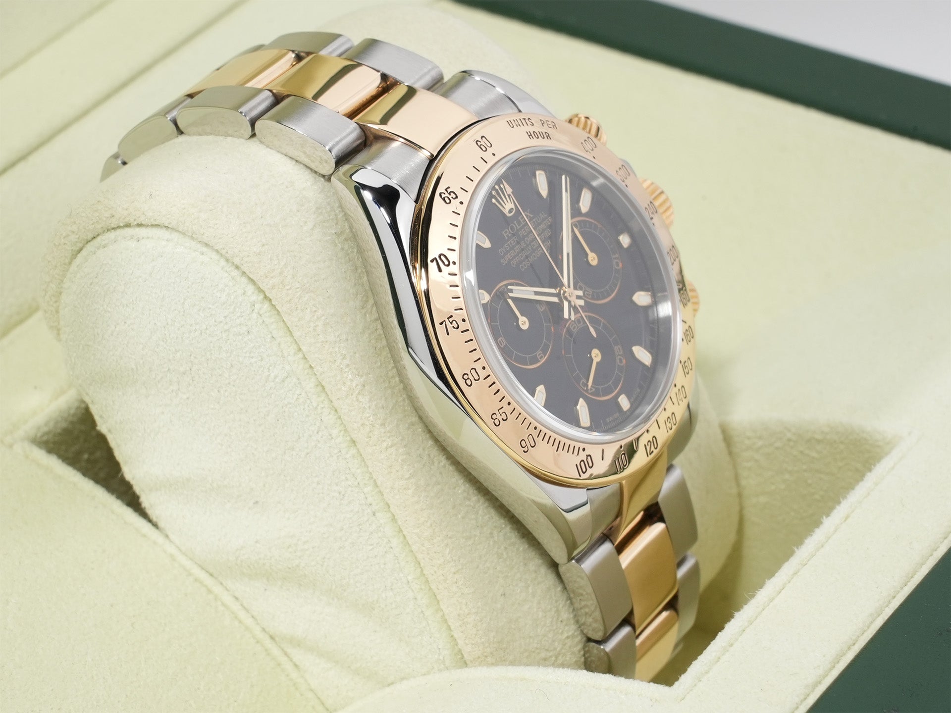 Rolex Daytona Ref. 116523 Stainless Steel/Yellow Gold Black Dial Excellent Used Condition ui9wmku3