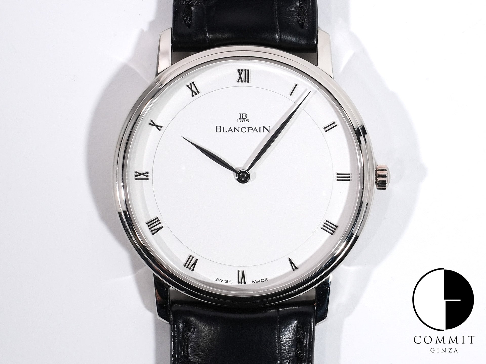 ブランパン ヴィルレ ウルトラスリム Ref.4053-1542-55 ホワイトゴールド ホワイト文字盤 中古 8d8iukth