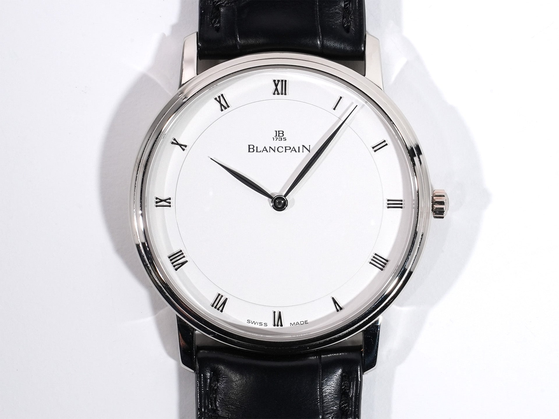 ブランパン ヴィルレ ウルトラスリム Ref.4053-1542-55 ホワイトゴールド ホワイト文字盤 中古 8d8iukth