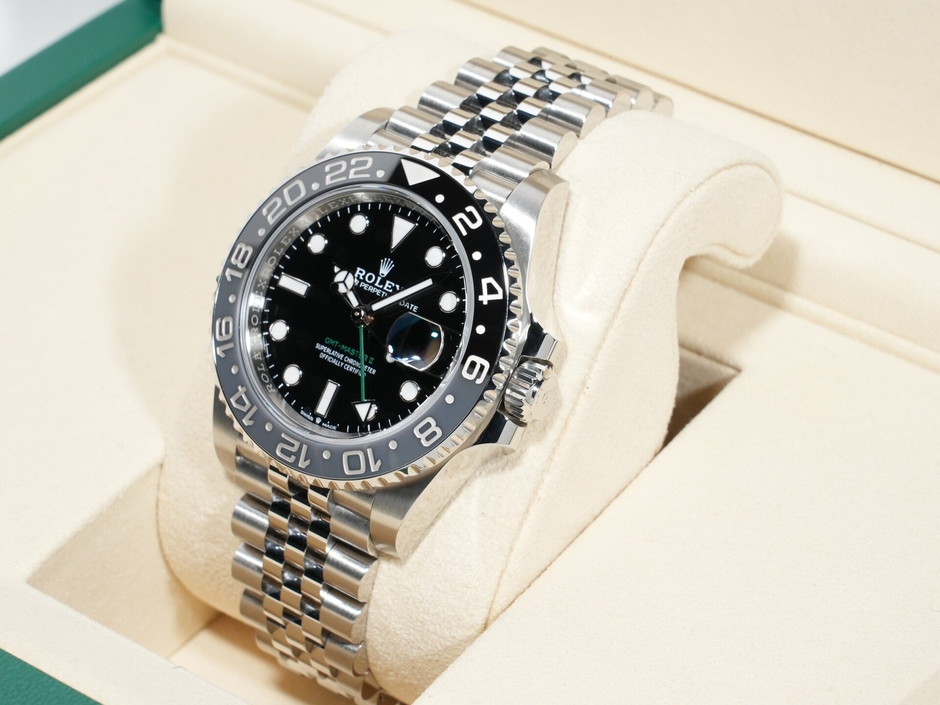 Rolex GMT-Master II Ref. 126710GRNR Stainless Steel Black Dial Jubilee Bracelet Unused h7wvds4u