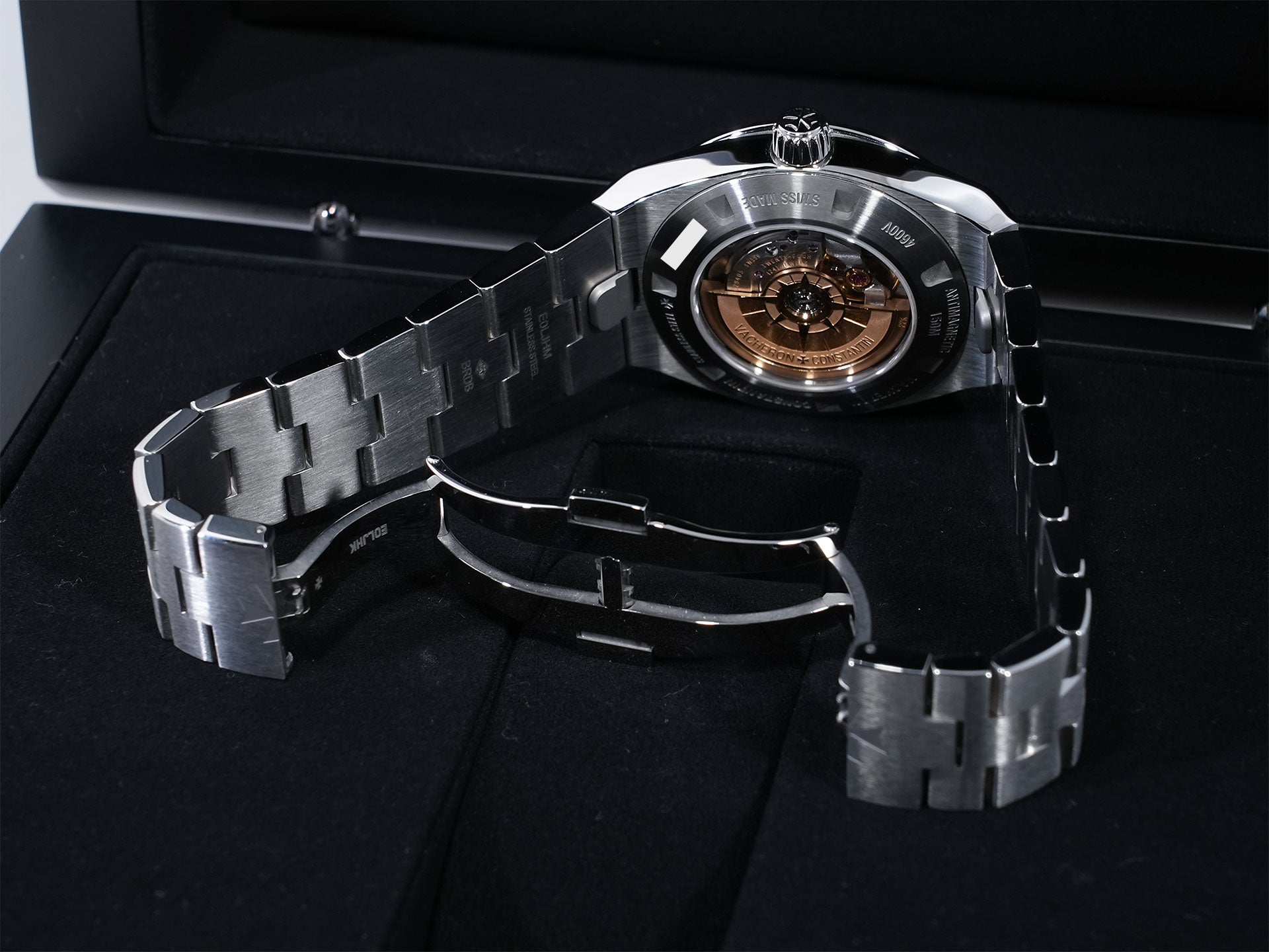 ヴァシュロンコンスタンタン オーヴァーシーズ オートマティック Ref.4600V/200A-B980 ステンレススチール ブルー文字盤 美品 wsp87bvk