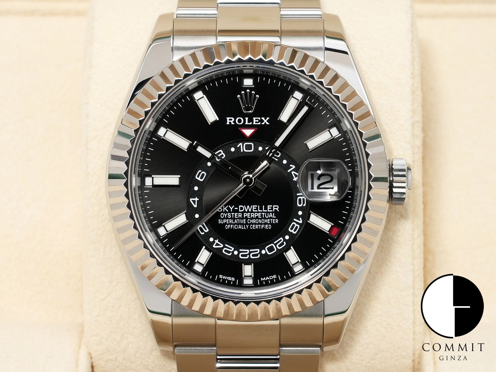 ロレックス スカイドゥエラー Ref.326934 ステンレススチール/ホワイトゴールド ブラック文字盤 オイスターブレスレット 美品 u2vvy6zk