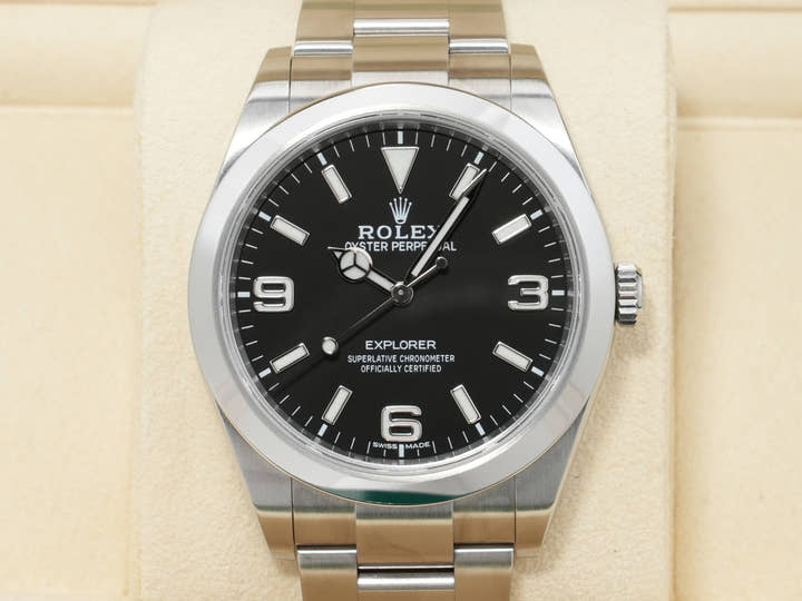 Rolex Explorer I Ref. 214270 Stainless Steel Black Dial Oyster Bracelet Excellent Used Condition yq7yrs9p