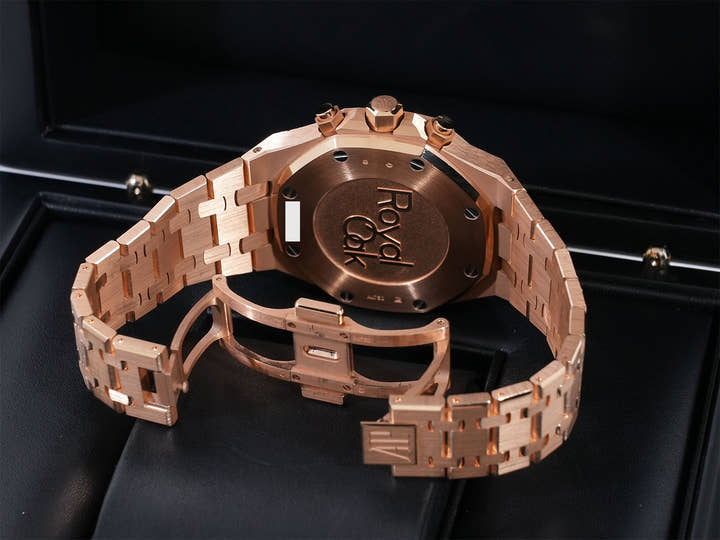 Audemars Piguet Royal Oak Chronograph Ref.26715OR.OO.1356OR.01 Pink Gold Night Blue Dial Pre-owned ymckn66e
