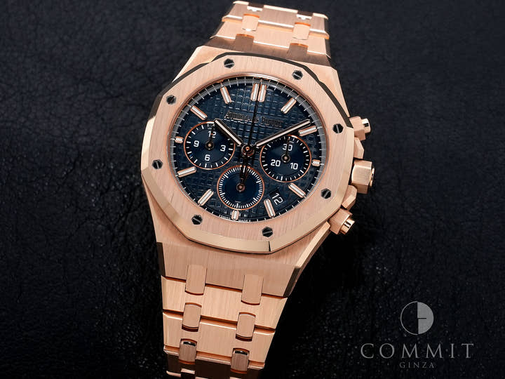 Audemars Piguet Royal Oak Chronograph Ref.26715OR.OO.1356OR.01 Pink Gold Night Blue Dial Pre-owned ymckn66e