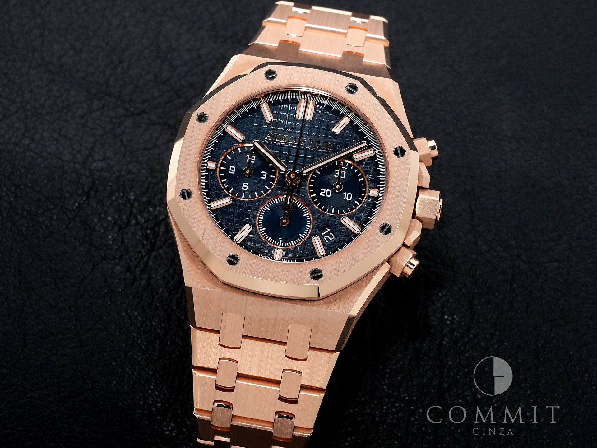 Audemars Piguet Royal Oak Chronograph Ref.26715OR.OO.1356OR.01 Pink Gold Night Blue Dial Pre-owned ymckn66e