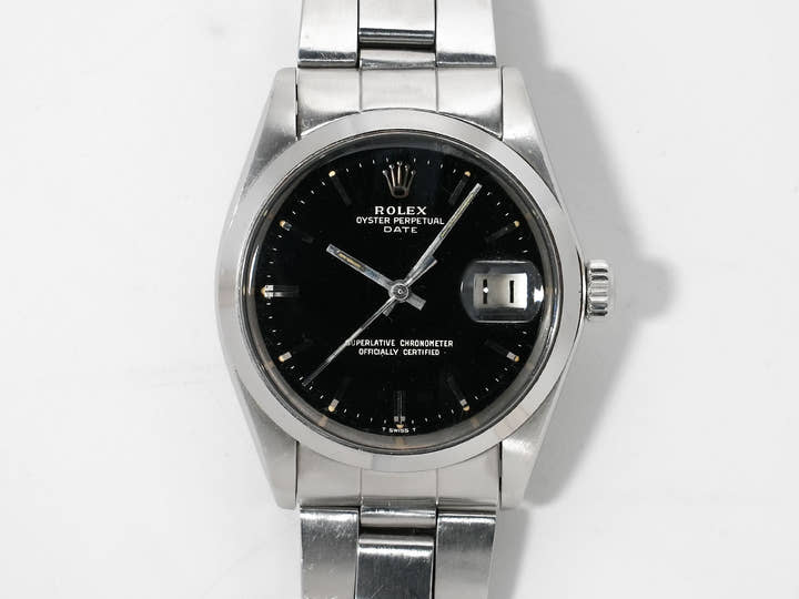 ロレックス オイスターパーペチュアル デイト Ref.1500 ステンレススチール ブラック文字盤 中古 84yvu8na