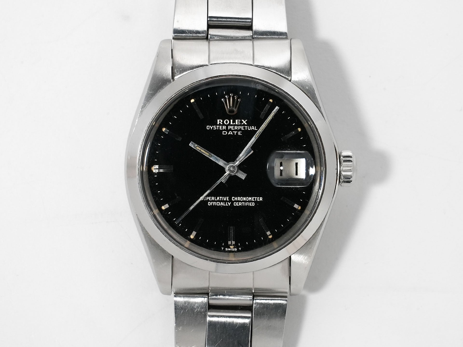 ロレックス オイスターパーペチュアル デイト Ref.1500 ステンレススチール ブラック文字盤 中古 84yvu8na