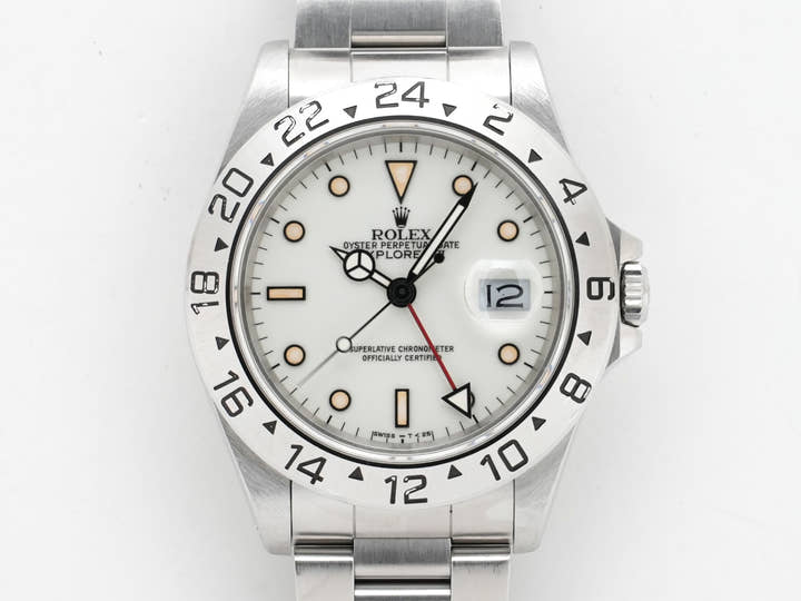 Rolex Explorer II Ref. 16570 Stainless Steel White Dial Oyster Bracelet Used rbnijusc