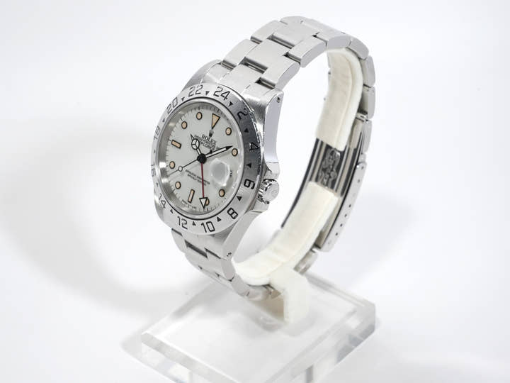 Rolex Explorer II Ref. 16570 Stainless Steel White Dial Oyster Bracelet Used rbnijusc