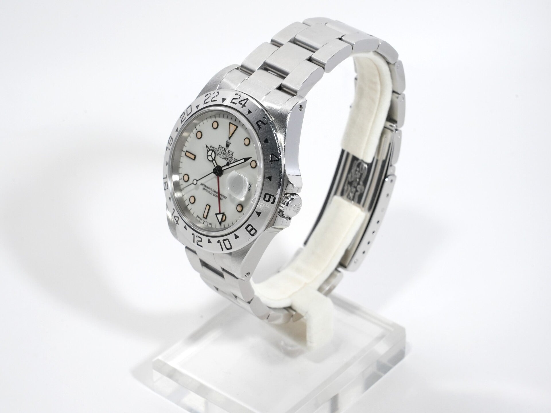 Rolex Explorer II Ref. 16570 Stainless Steel White Dial Oyster Bracelet Used rbnijusc