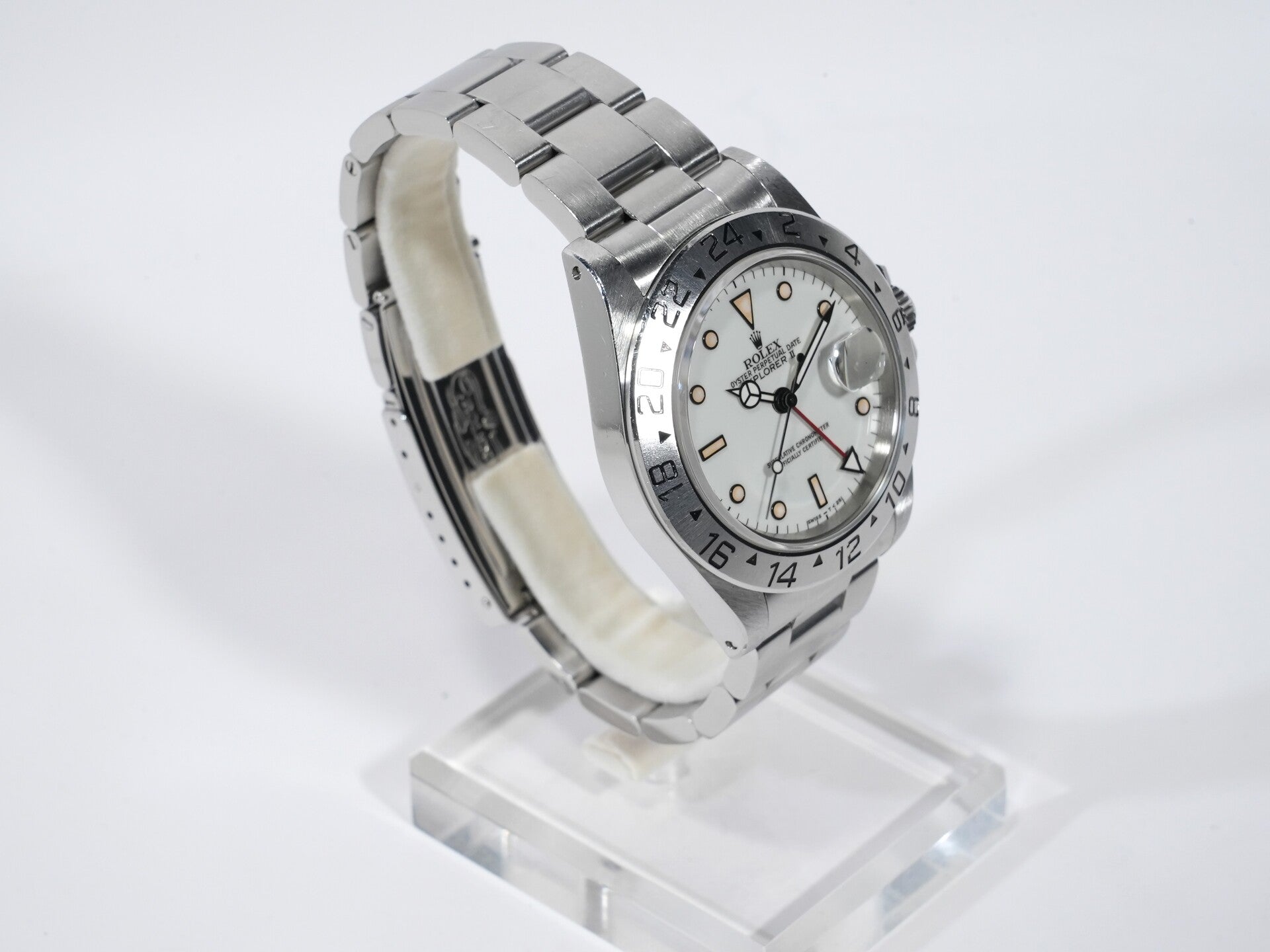 Rolex Explorer II Ref. 16570 Stainless Steel White Dial Oyster Bracelet Used rbnijusc