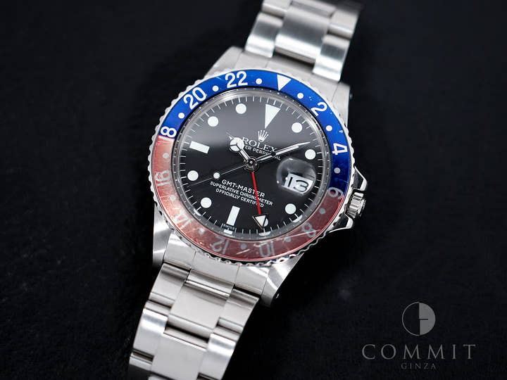 ロレックス GMTマスター Ref.1675 ステンレススチール ブラック文字盤 オイスターブレスレット 中古 pq5gc2z2