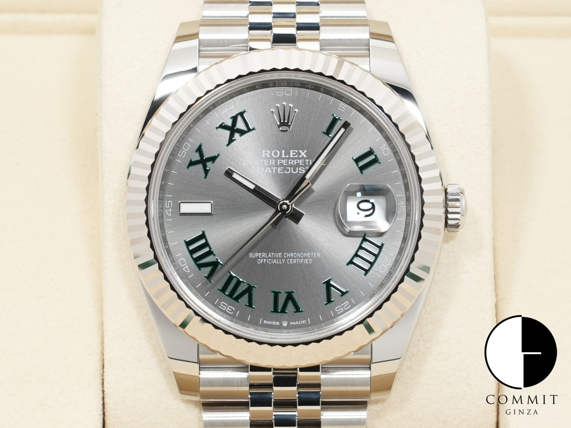 ロレックス デイトジャスト41 Ref.126334 ステンレススチール/ホワイトゴールド スレートローマン文字盤 ジュビリーブレスレット 未使用 gtqwq3ic