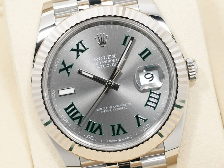 ロレックス デイトジャスト41 Ref.126334 ステンレススチール/ホワイトゴールド スレートローマン文字盤 ジュビリーブレスレット 未使用 gtqwq3ic