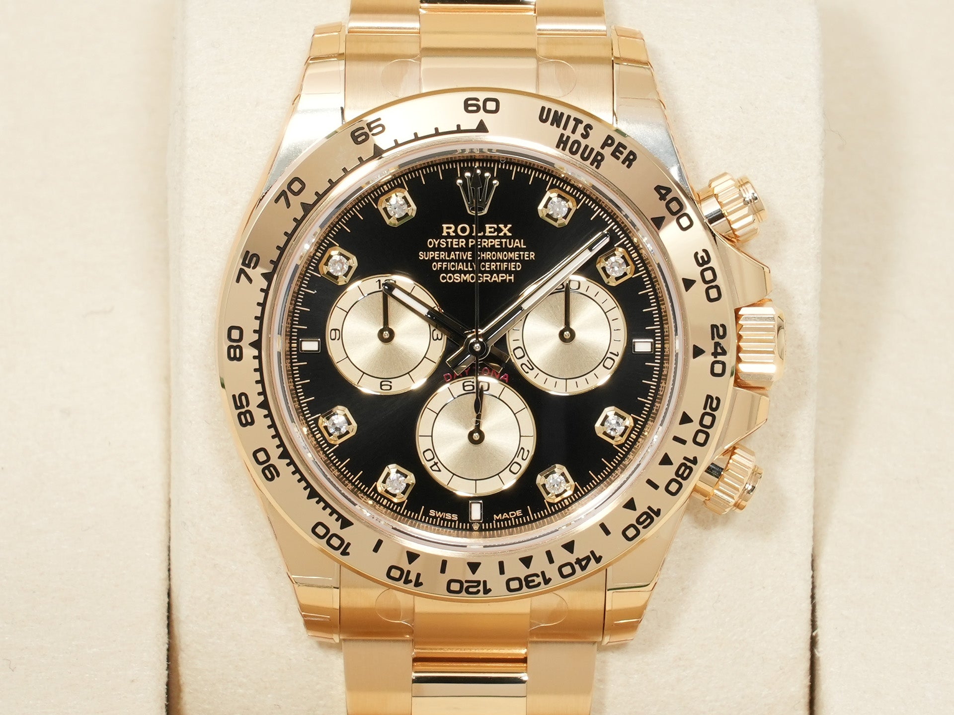 ロレックス デイトナ Ref.126508G イエローゴールド ブライトブラックxゴールデンx8Pダイヤ文字盤 未使用 6z52d5y3