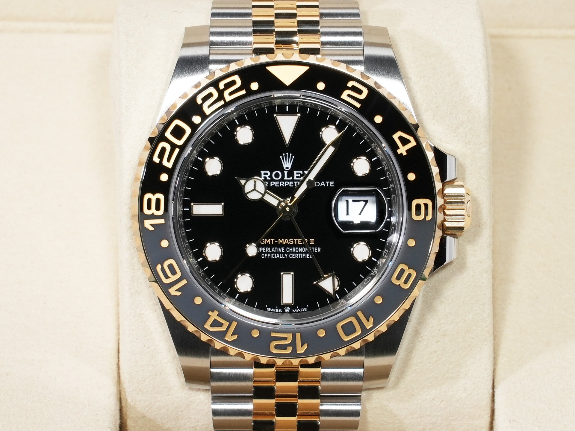 ロレックス GMTマスターII Ref.126713GRNR ステンレススチール/イエローゴールド ブラック文字盤 ジュビリーブレスレット 未使用 r55ogwnv