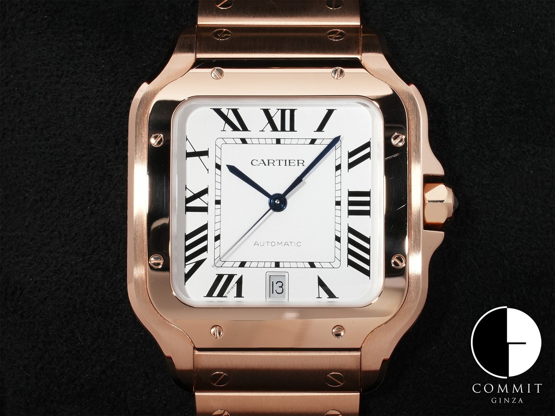 カルティエ サントス ドゥ カルティエ Ref.WGSA0018 ピンクゴールド シルバー文字盤 美品 pqq2z8su