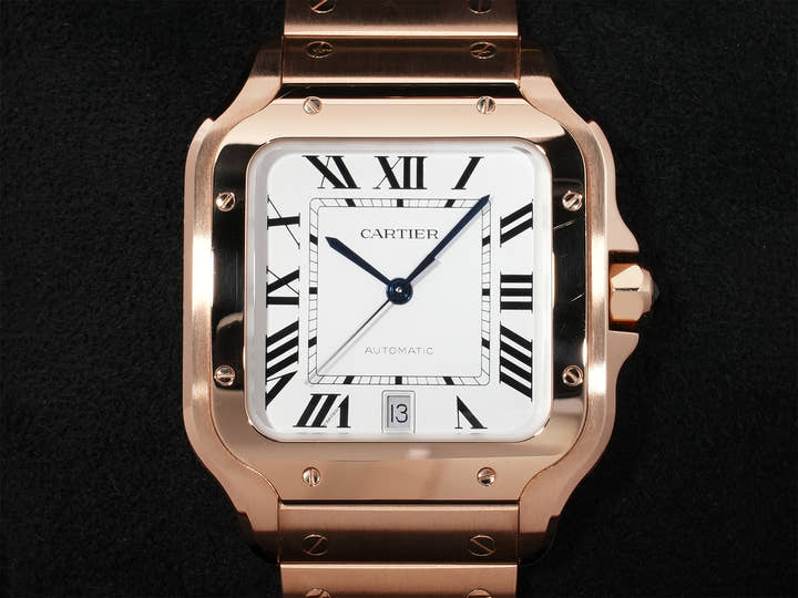 カルティエ サントス ドゥ カルティエ Ref.WGSA0018 ピンクゴールド シルバー文字盤 美品 pqq2z8su