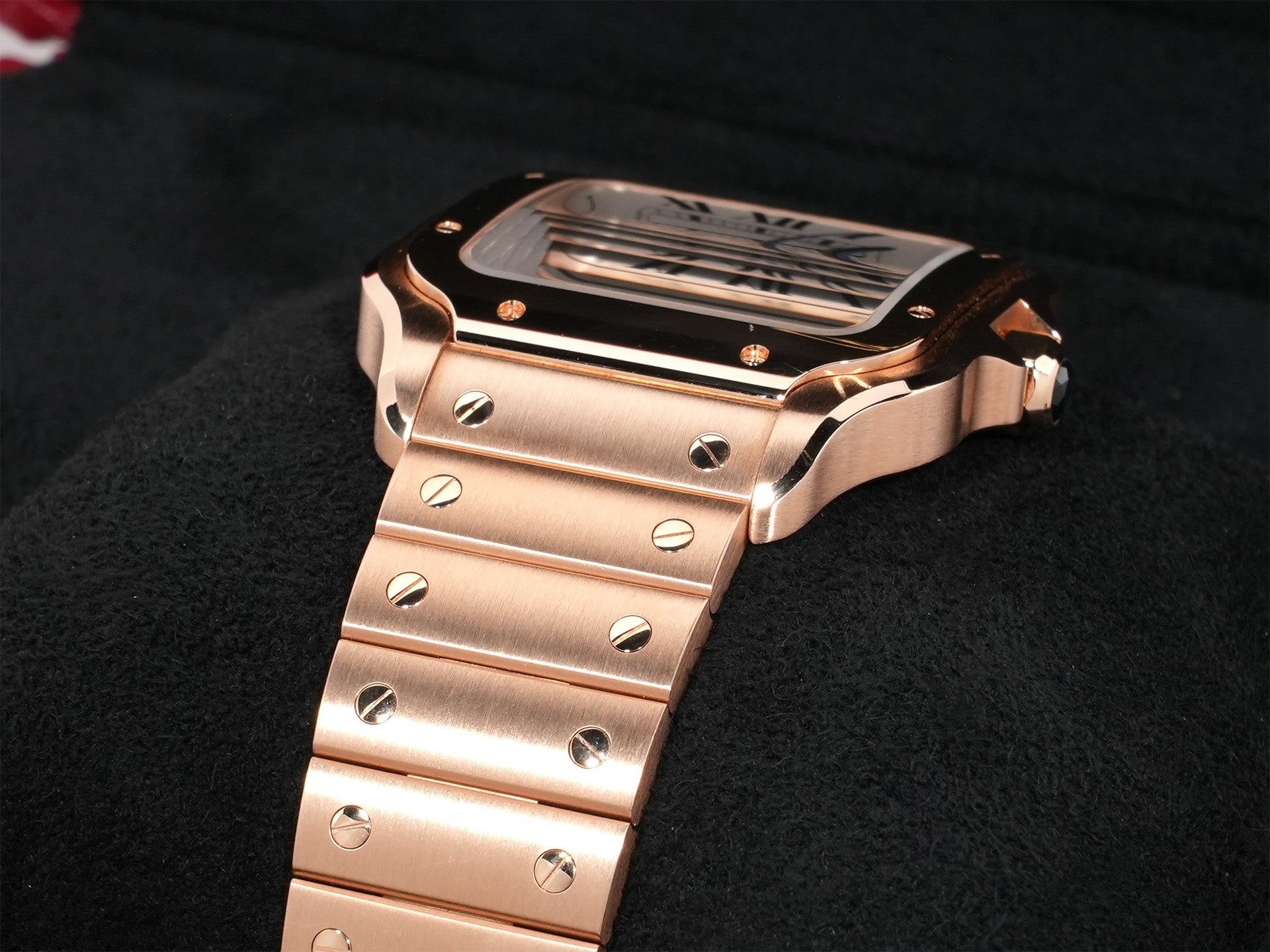 カルティエ サントス ドゥ カルティエ Ref.WGSA0018 ピンクゴールド シルバー文字盤 美品 pqq2z8su