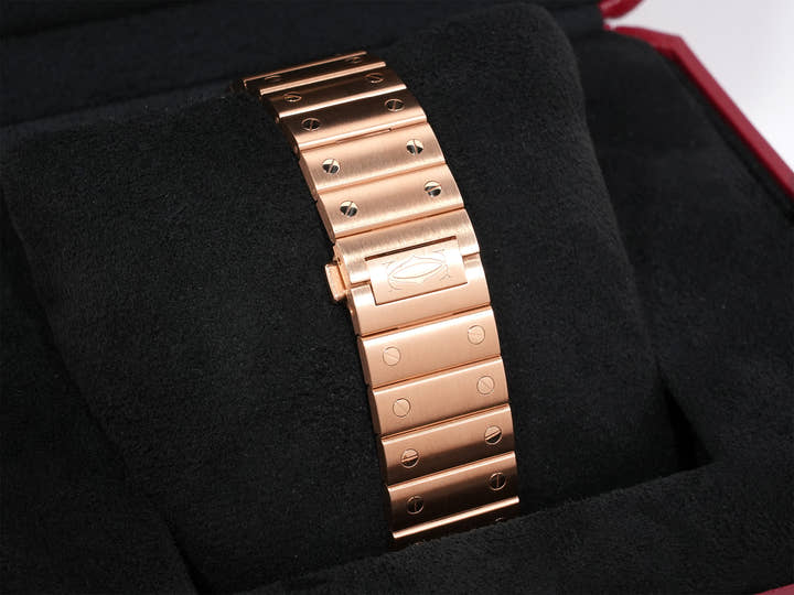 カルティエ サントス ドゥ カルティエ Ref.WGSA0018 ピンクゴールド シルバー文字盤 美品 pqq2z8su