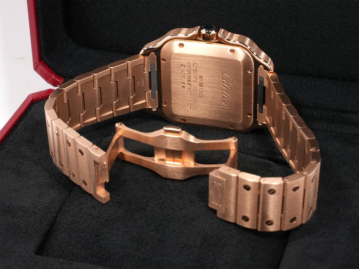 カルティエ サントス ドゥ カルティエ Ref.WGSA0018 ピンクゴールド シルバー文字盤 美品 pqq2z8su