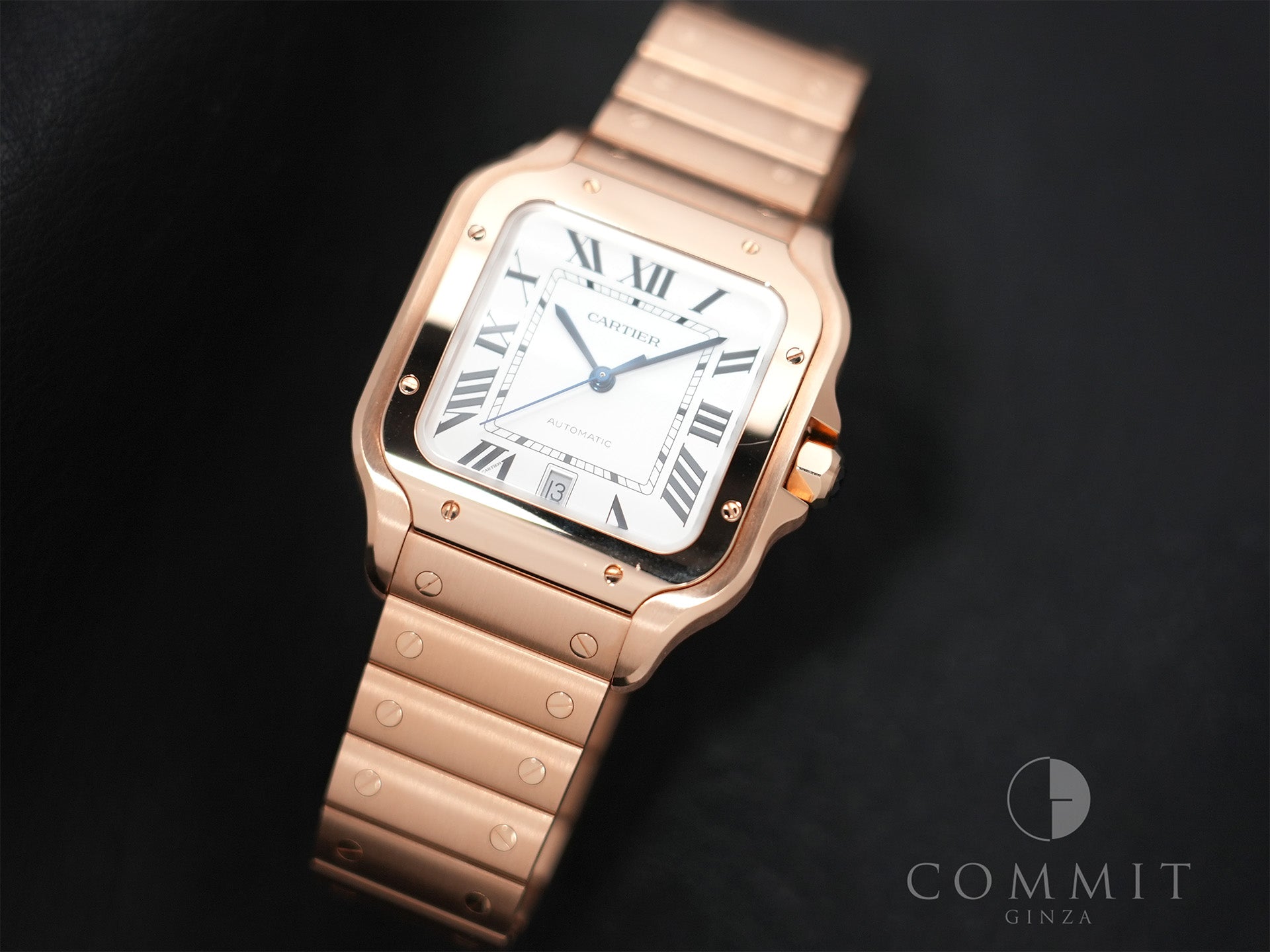 カルティエ サントス ドゥ カルティエ Ref.WGSA0018 ピンクゴールド シルバー文字盤 美品 pqq2z8su