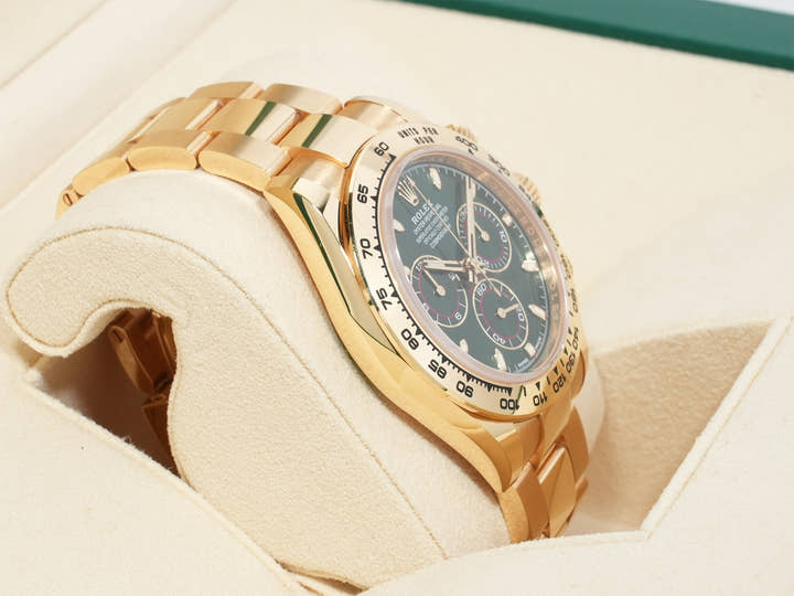 Rolex Daytona Ref. 116508 Yellow Gold Green Dial Used m3gegrmb