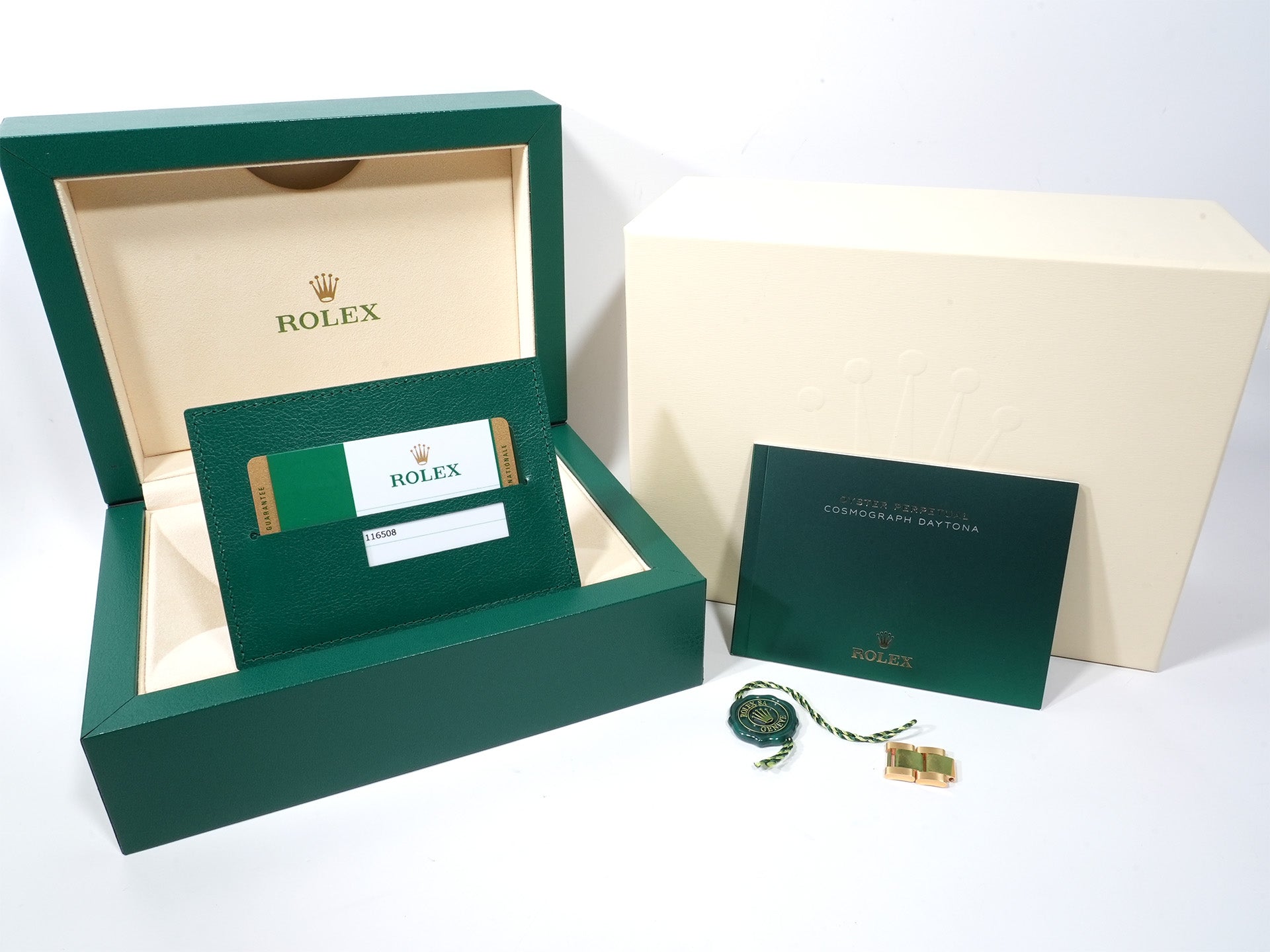 Rolex Daytona Ref. 116508 Yellow Gold Green Dial Used m3gegrmb