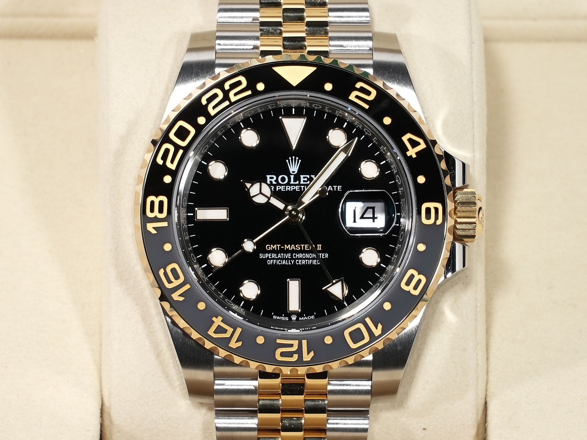 ロレックス GMTマスターII Ref.126713GRNR ステンレススチール/イエローゴールド ブラック文字盤 ジュビリーブレスレット 美中古 cuuaeg9u