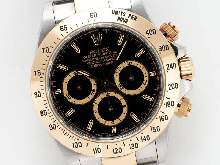 ロレックス デイトナ エルプリメロ Ref.16523 ステンレススチール/イエローゴールド ブラック文字盤 中古 v59cnzyg