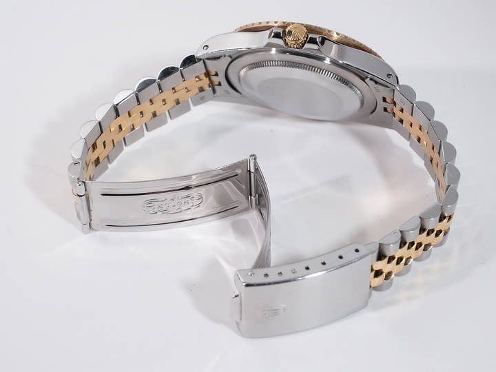 ROLEX GMT-Master Ref. 16753 Stainless Steel/Yellow Gold Brown Dial Jubilee Bracelet Used qdumxeih