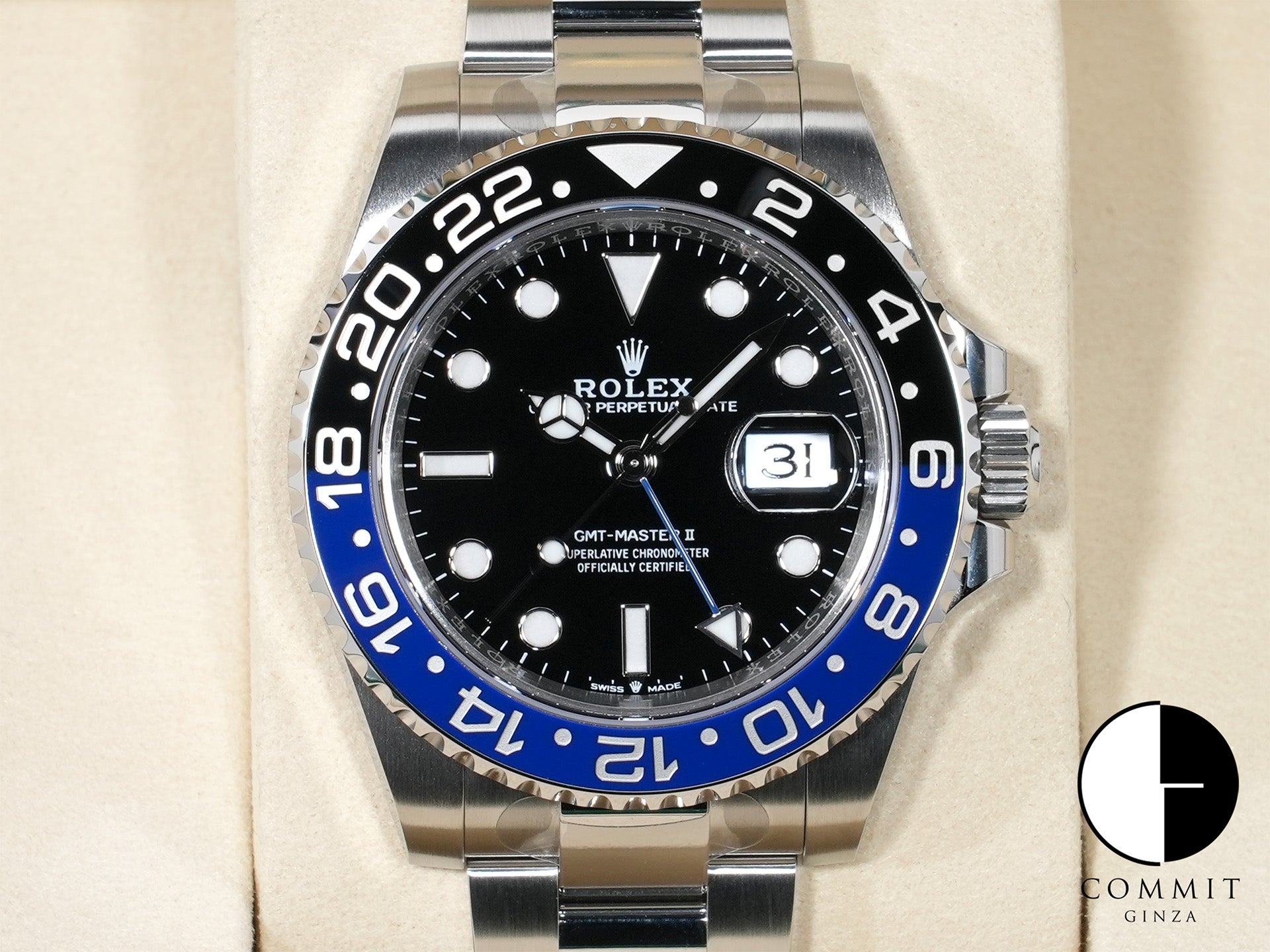 ロレックス GMTマスターII Ref.126710BLNR ステンレススチール ブラック文字盤 オイスターブレスレット 未使用 96ysczst