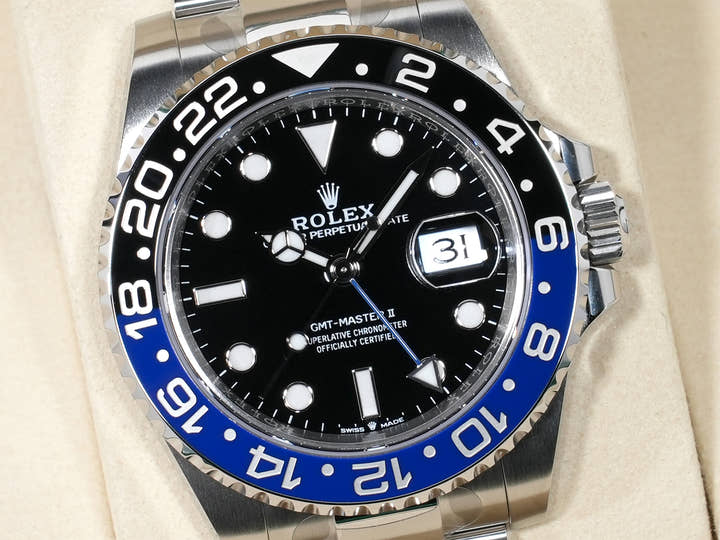 ロレックス GMTマスターII Ref.126710BLNR ステンレススチール ブラック文字盤 オイスターブレスレット 未使用 96ysczst