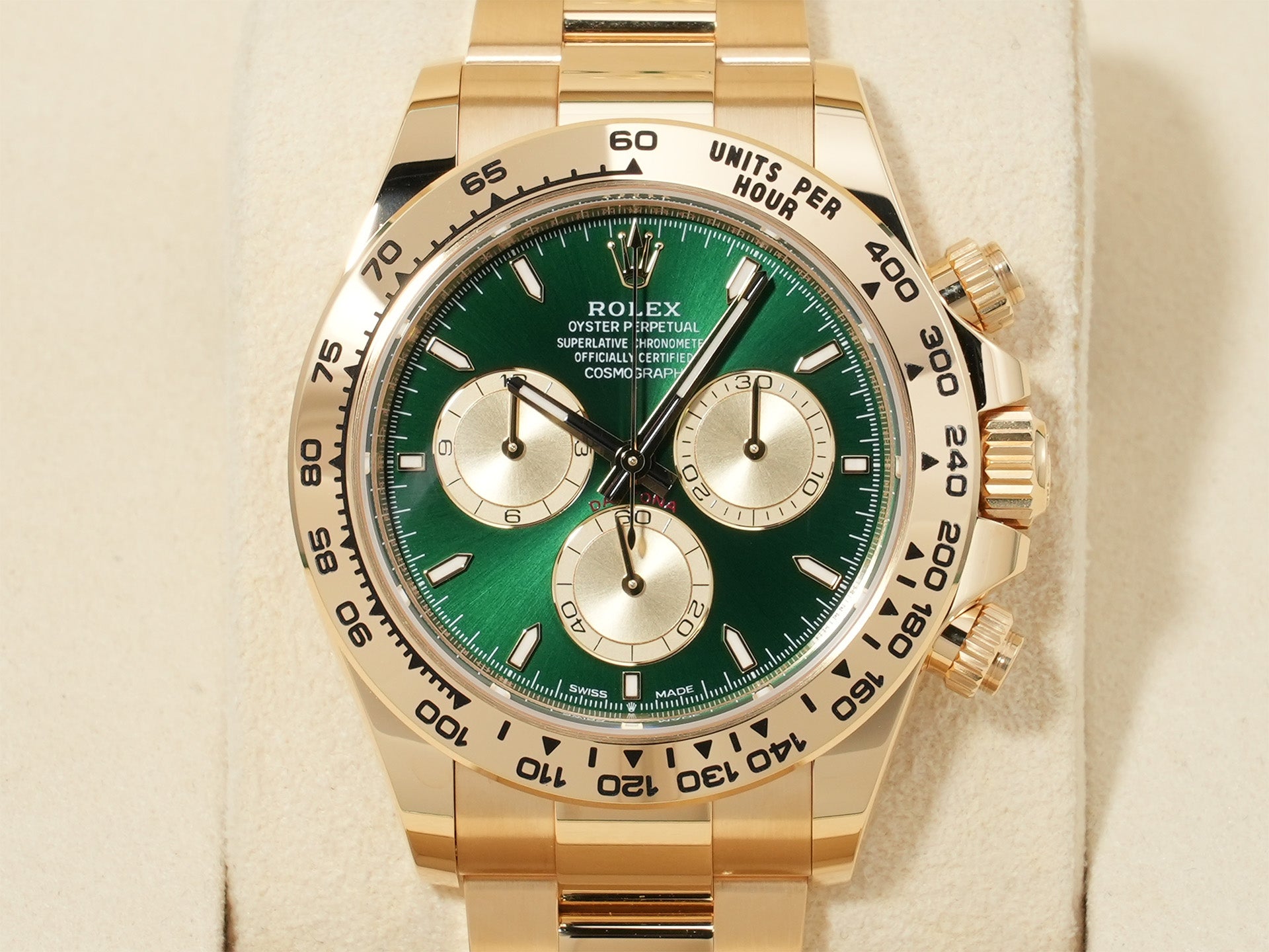 ロレックス デイトナ Ref.126508 イエローゴールド グリーン文字盤 未使用 59omvfsk