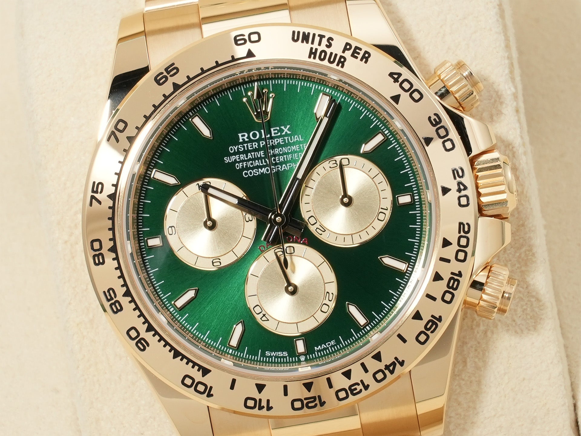 ロレックス デイトナ Ref.126508 イエローゴールド グリーン文字盤 未使用 59omvfsk