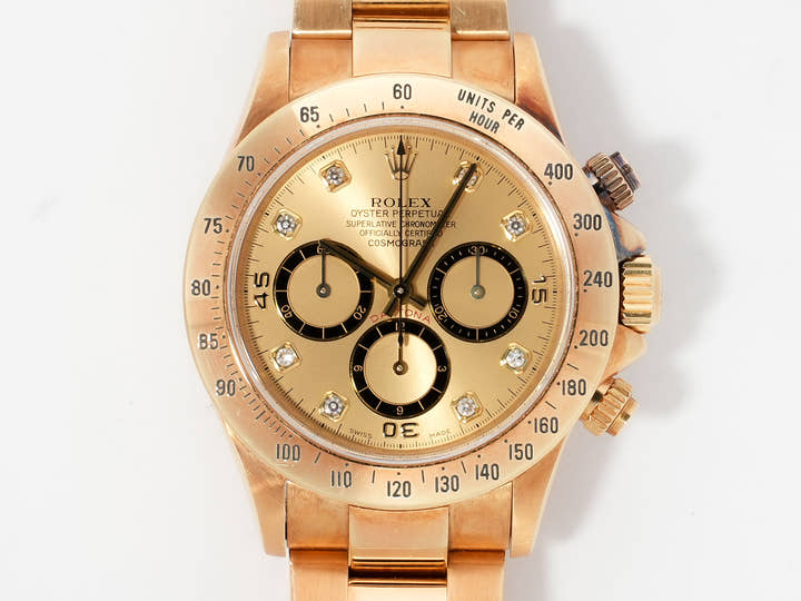 Rolex Daytona El Primero Ref. 16528G Yellow Gold Champagne x 8P Diamond Dial Used 3ws6sfh7
