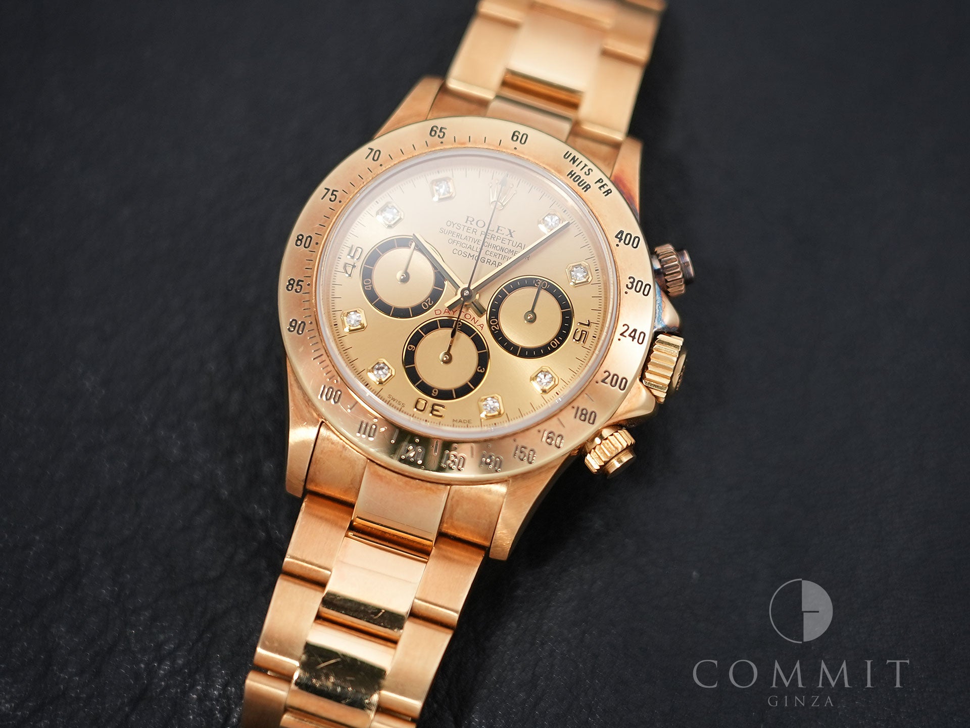 Rolex Daytona El Primero Ref. 16528G Yellow Gold Champagne x 8P Diamond Dial Used 3ws6sfh7