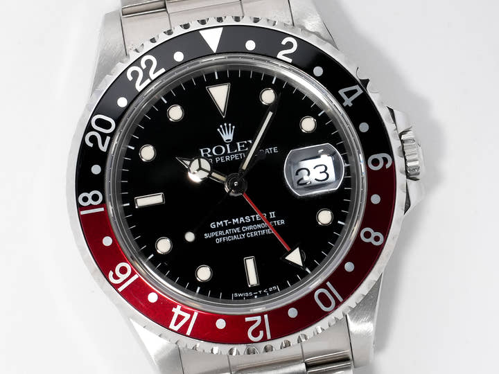 ロレックス GMTマスターII Ref.16710 ステンレススチール ブラック文字盤 オイスターブレスレット 中古 pkswiygg