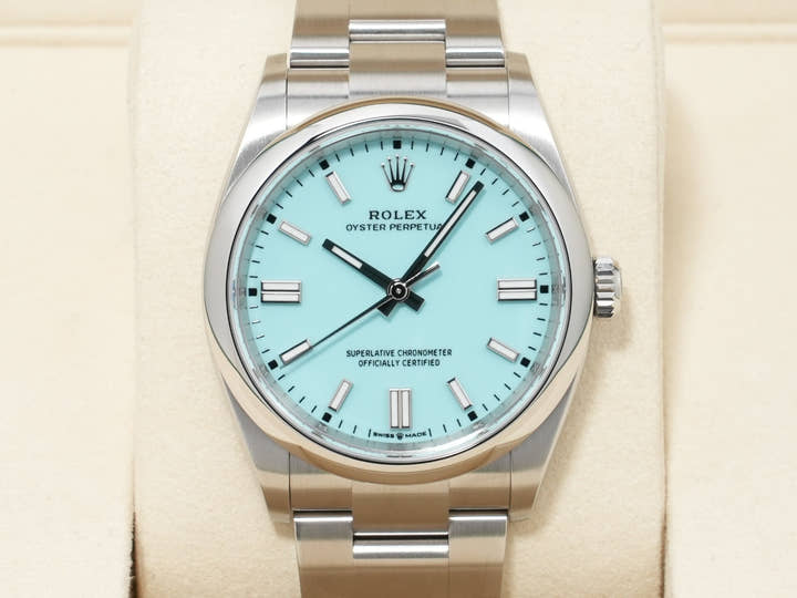 ロレックス オイスターパーペチュアル36 Ref.126000 ステンレススチール ターコイズ文字盤 未使用 wruawx38