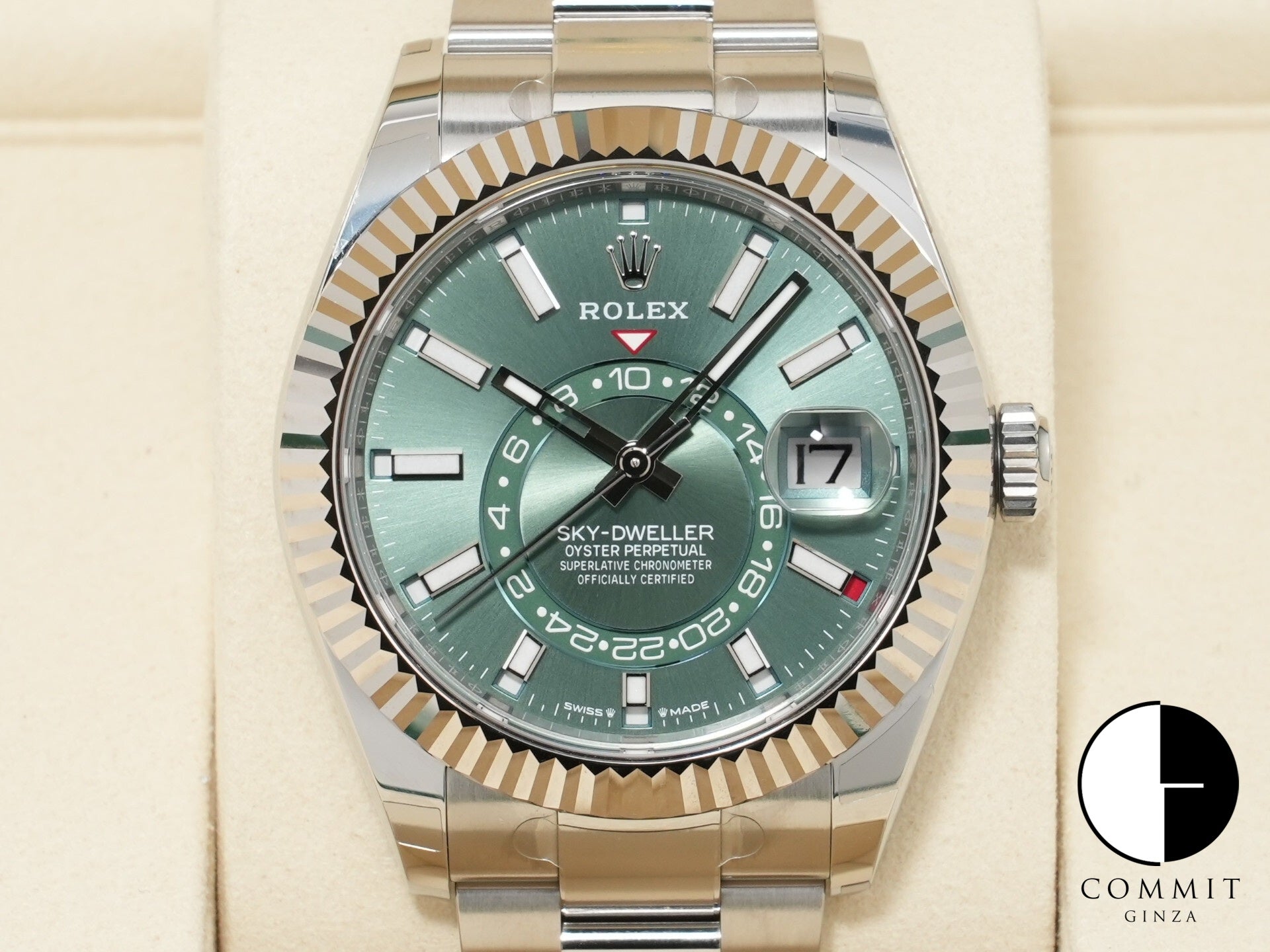 ロレックス スカイドゥエラー Ref.336934 ステンレススチール/ホワイトゴールド ミントグリーン文字盤 オイスターブレスレット 未使用 apzaduvf