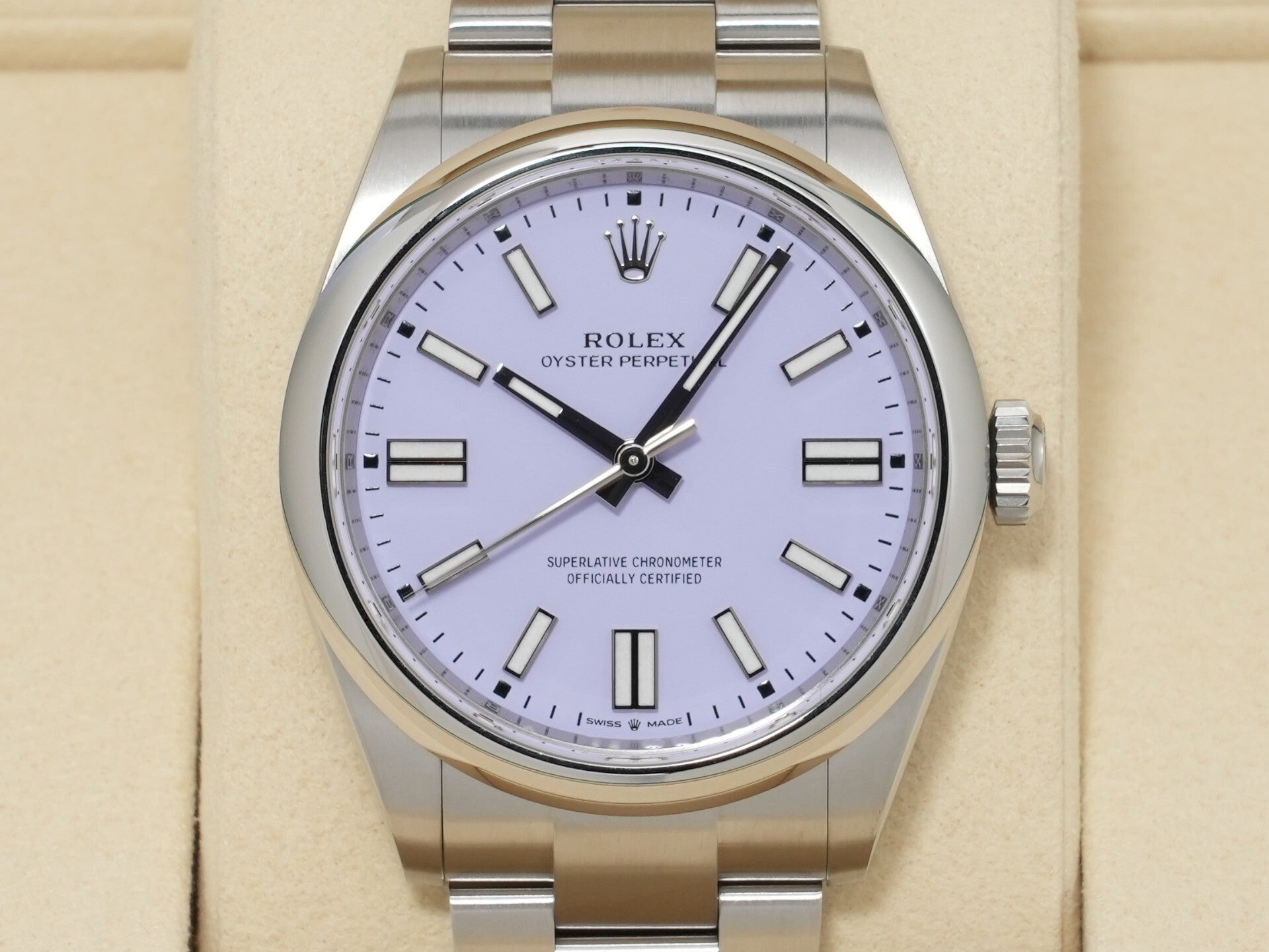 ロレックス オイスターパーペチュアル41 Ref.134300 ステンレススチール ラベンダー文字盤 未使用 ctwa35h9