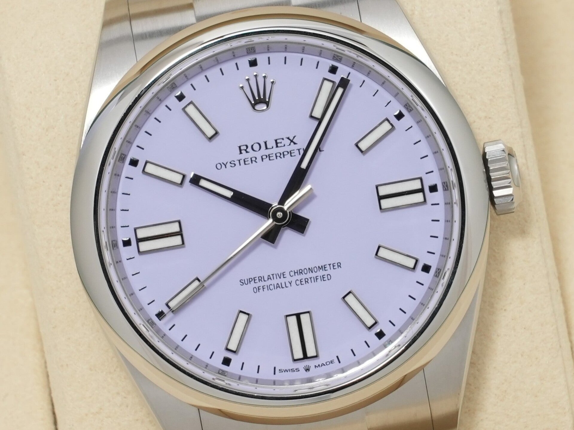 Rolex Oyster Perpetual 41 Ref. 134300 Stainless Steel Lavender Dial Unused ctwa35h9