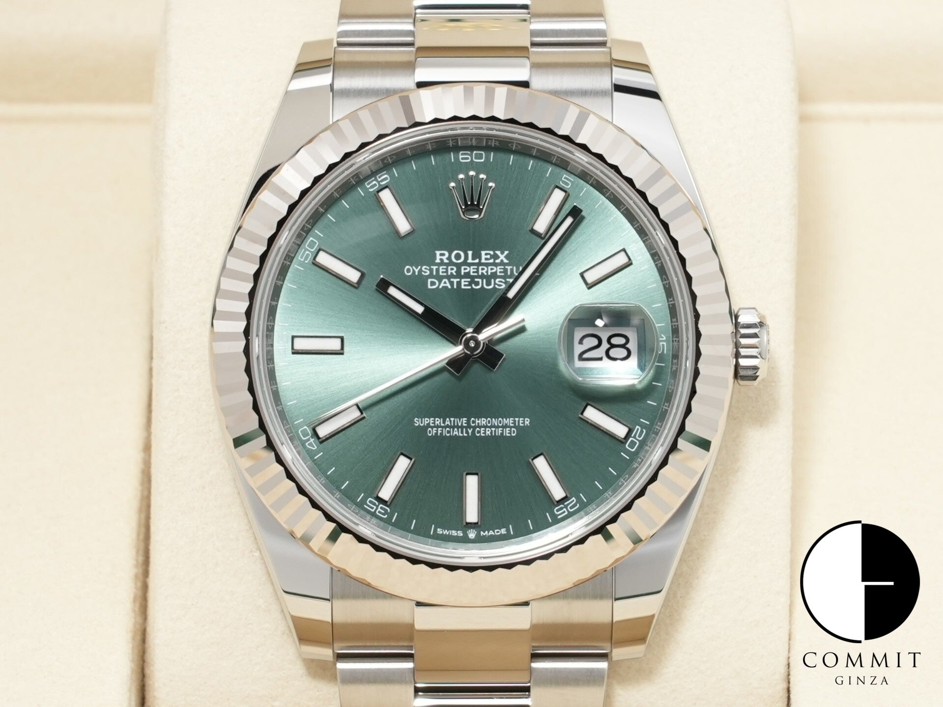 ロレックス デイトジャスト41 Ref.126334 ステンレススチール/ホワイトゴールド ミントグリーン文字盤 オイスターブレスレット 未使用 juycyan3
