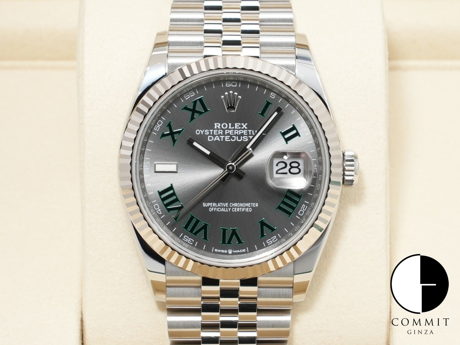 ロレックス デイトジャスト36 Ref.126234 ステンレススチール/ホワイトゴールド スレートローマン文字盤 ジュビリーブレスレット 未使用 xsndpmz4